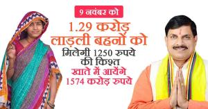 On November 9, Rs 1574 crore will come into the accounts of 1.29 crore dear sisters